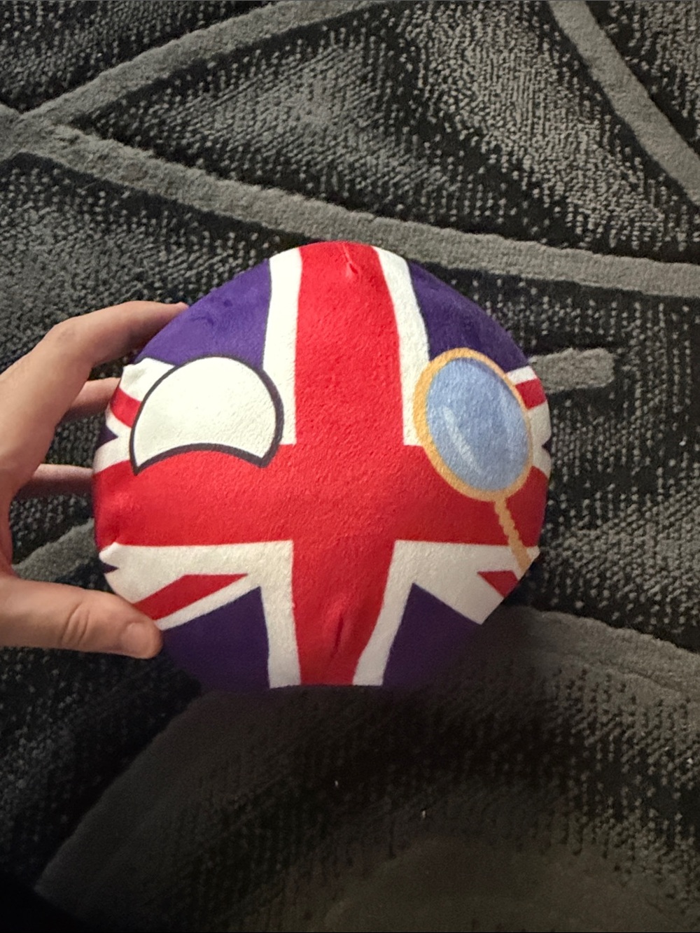 Union Jack Plush Ball Toy for Kids - Red & Purple